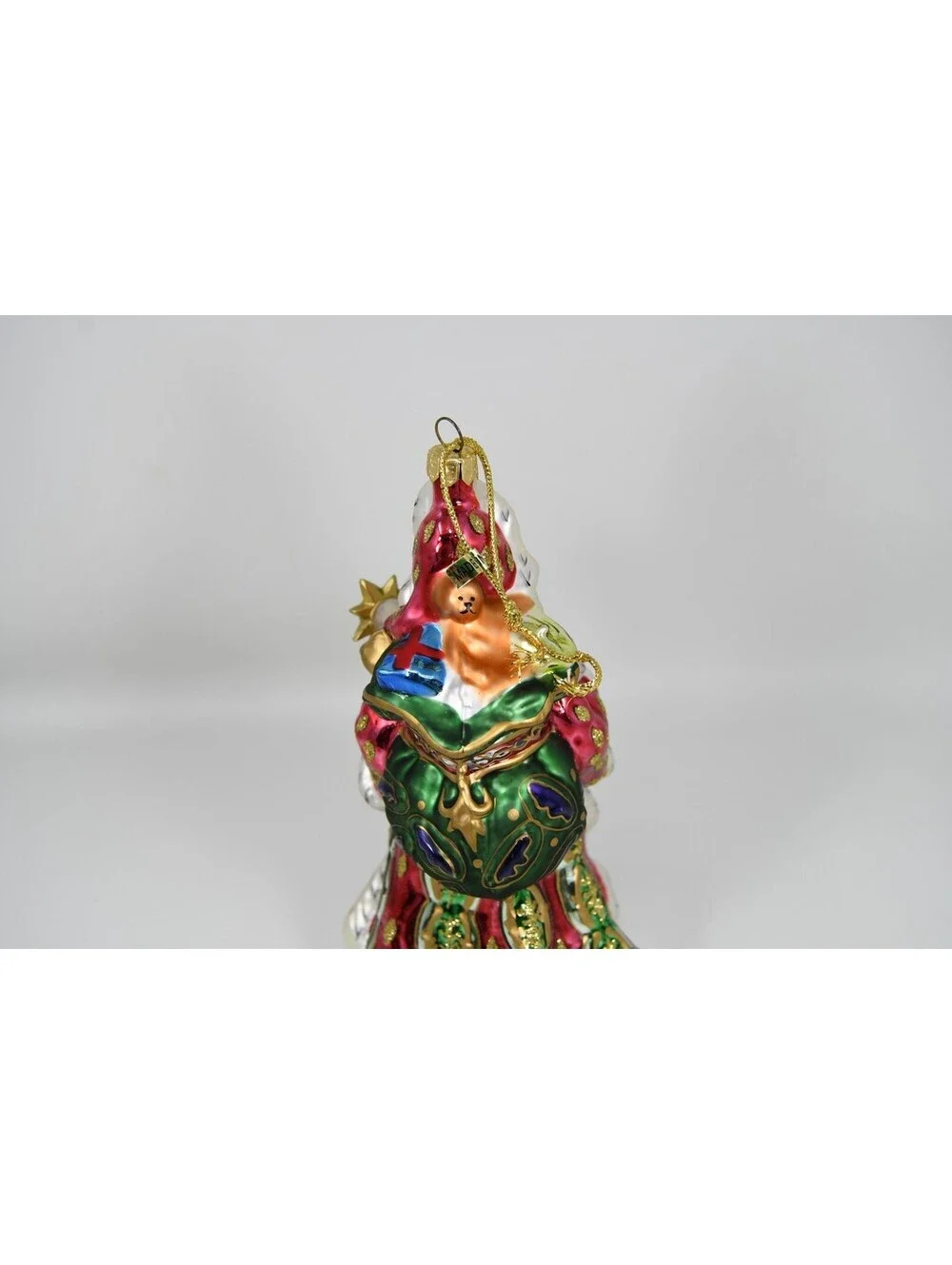 Fitz & Floyd Christmas Santa Blown Glass Ornament Florentine Jeweled Scepter 7